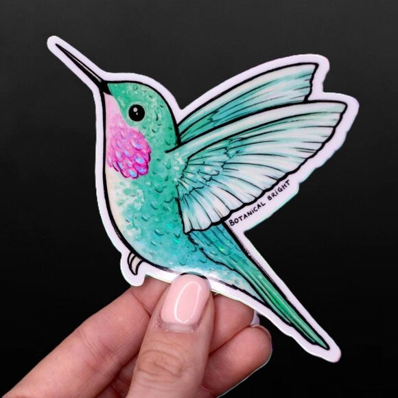Hummingbird‎ Sticker - Waterproof Vinyl Decal - Holographic Details - 3 for $15 - Picture 7 of 7